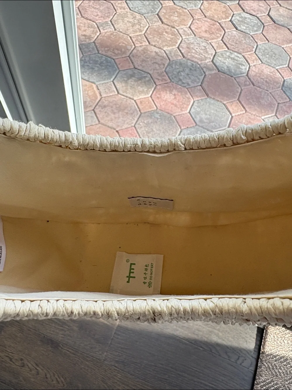 Woven Crescent Shoulder Bag in Natural Straw
